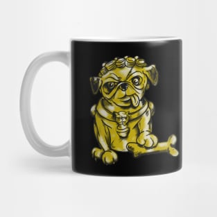 Gold Guardian Pug Foo Dog Mug